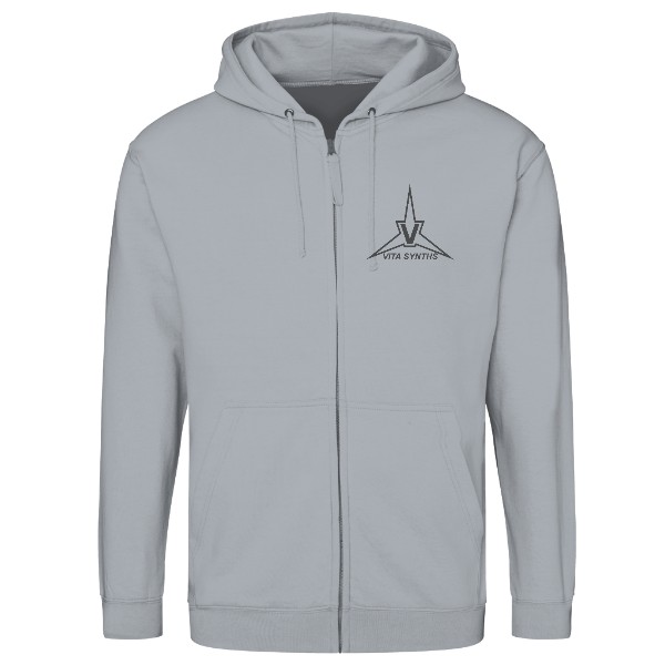 Mikina na zip unisex s potiskem Mikina VITA SYNTHS - Gray